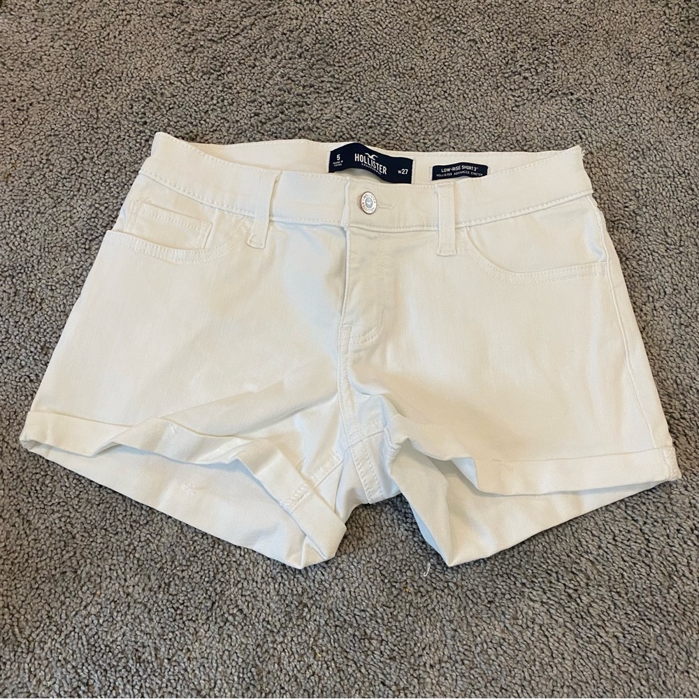 Women's Hollister Short-Short Low Rise White Jean Size 5 Advanced Stretch NWOT